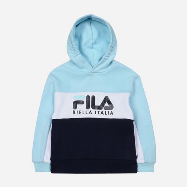 Fila Heritage L/S Girl's Hoodies - Turquoise,NZ 924-49021